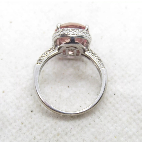 BBJ Sterling Silver 925 Red & White Cubic Zirconia Ring Size 9 - Picture 5 of 6